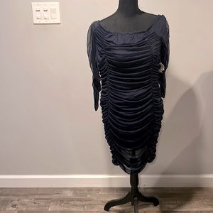 Navy Dress Off Shoulder -Fashion ti Fugure 2x NWT